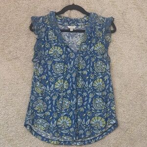 Lucky Brand Blue Paisley Sleeveless Blouse – Size Medium